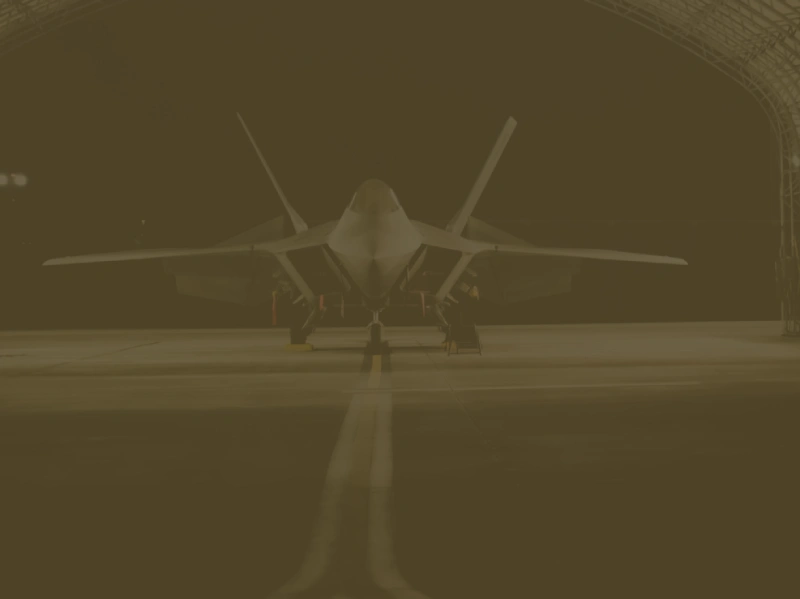 jet standing in its hanger